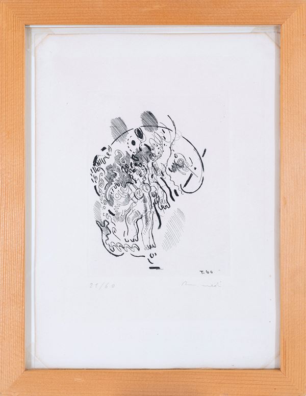 TANCREDI PARMEGGIANI : Joke  - etching ex. 21/60 - Auction Asta a tempo di multipli d'Autore - Fidesarte - Casa d'aste