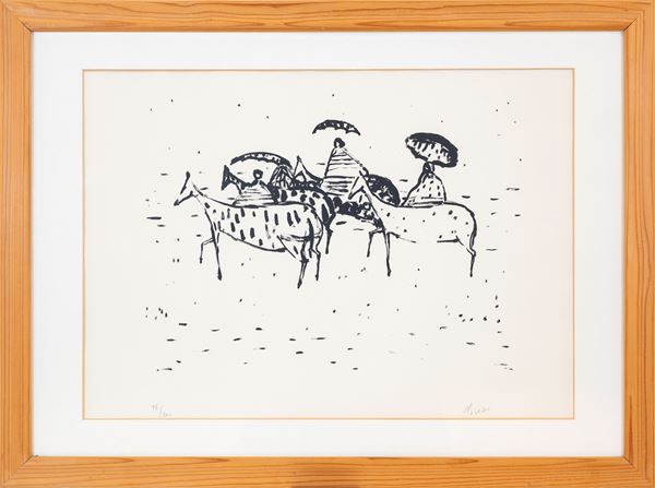 ZORAN MUSIC : Little horses  (1949)  - lithography ex. 76/200 - Auction Asta a tempo di multipli d'Autore - Fidesarte - Casa d'aste