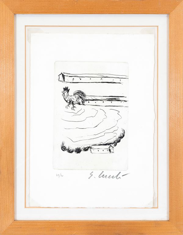 ENZO  CUCCHI : Rivers of Wings (book by John Ashbery)  (2007)  - etching ex. 78/90 - Auction Asta a tempo di multipli d'Autore - Fidesarte - Casa d'aste