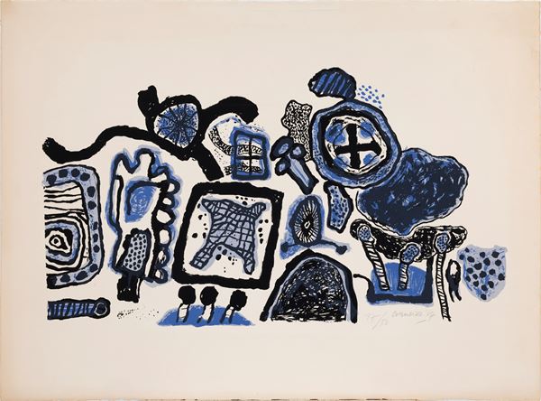 CORNEILLE : Femme de nuit et d'aube  (1967)  - serigrafia es. 17/50 - Asta Asta a tempo di multipli d'Autore - Fidesarte - Casa d'aste