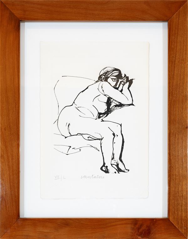 DOMENICO CANTATORE : Naked  (1993)  - etching ex. XX/L - Auction Asta a tempo di multipli d'Autore - Fidesarte - Casa d'aste