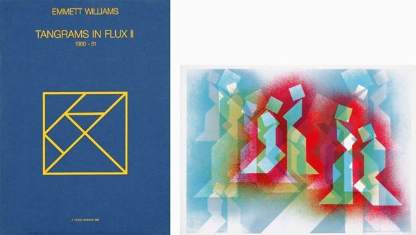 EMMETT WILLIAMS : Tangrams in Flux II  (1980/81)  - folder containing 10 lithographs e.g. 27/60 - Auction Asta a tempo di multipli d'Autore - Fidesarte - Casa d'aste