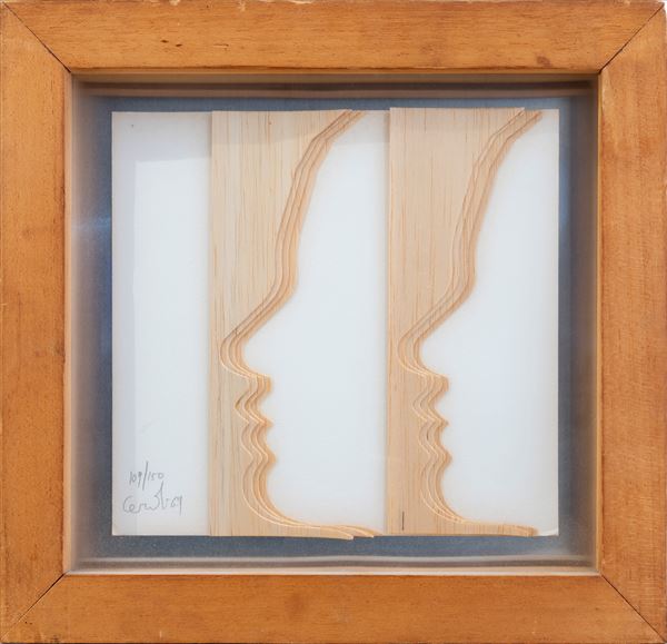 MARIO CEROLI : Profiles  (1969)  - multiple in balsa wood shaped on cardboard eg 109/150 - Auction Asta a tempo di multipli d'Autore - Fidesarte - Casa d'aste