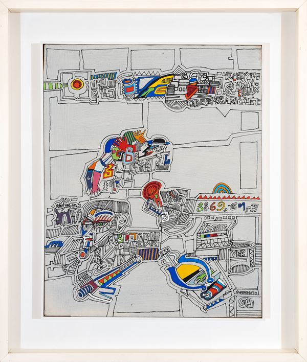 ALBERTO  CAREGNATO : untitled  (1984)  - acrylics on canvas - Auction Asta a tempo di Arte Moderna e Contemporanea - Fidesarte - Casa d'aste