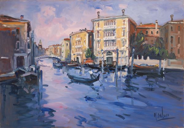 MARIO DE LUCA : Venetian glimpse  - oil on canvas - Auction Asta a tempo di Arte Moderna e Contemporanea - Fidesarte - Casa d'aste