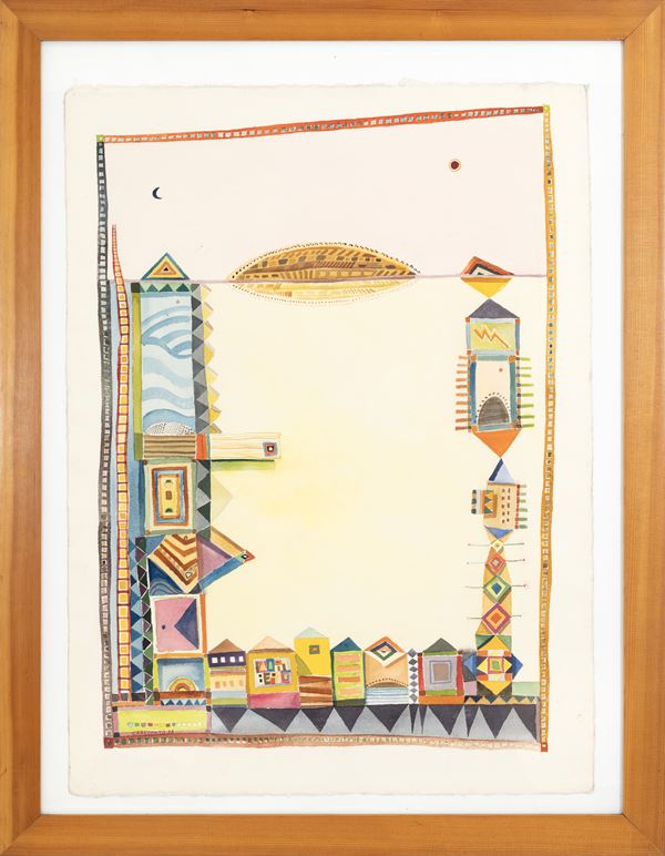 ALBERTO  CAREGNATO : untitled  - mixed media on paper - Auction Asta a tempo di Arte Moderna e Contemporanea - Fidesarte - Casa d'aste