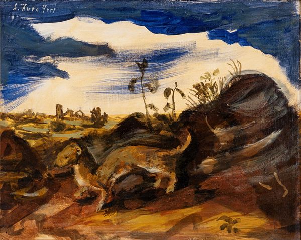 LUIGI ZUCCHERI - Weasel in landscape