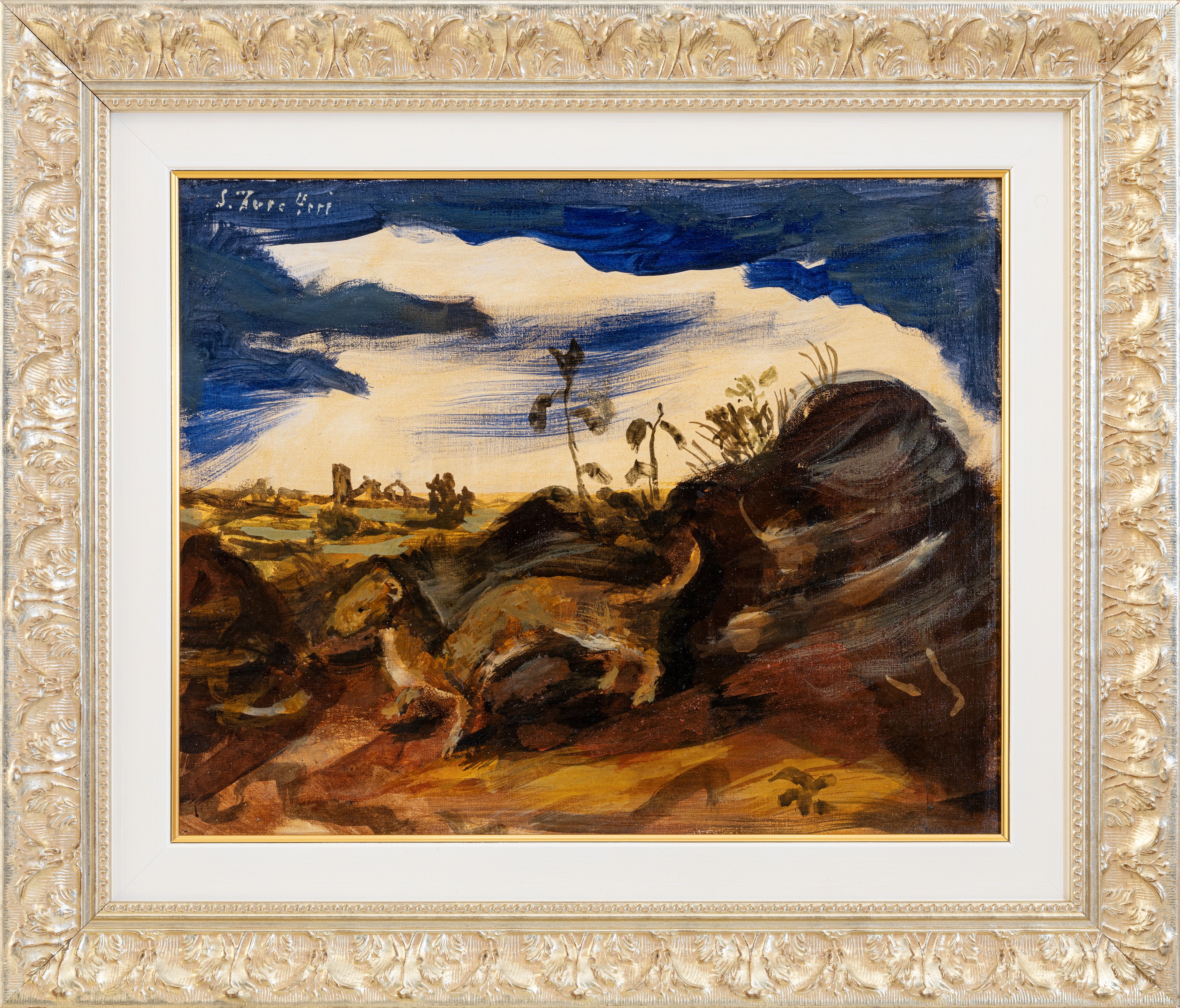 Donnola in paesaggio