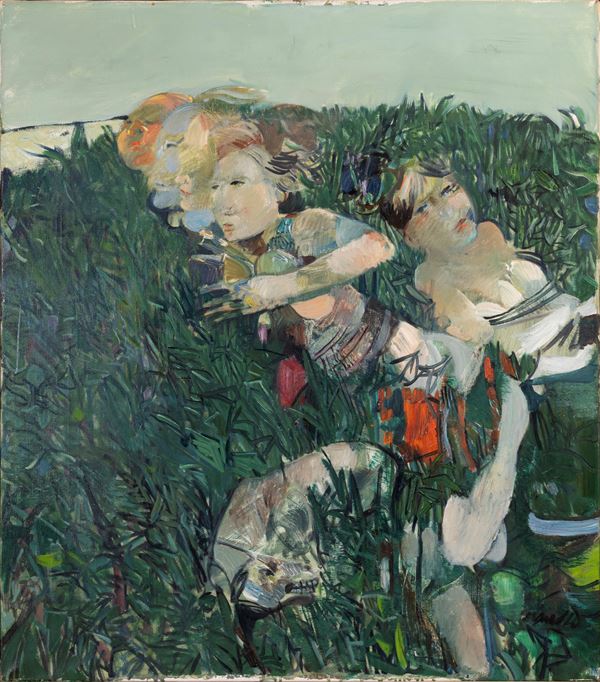 LINO DINETTO - Figures on the lawn