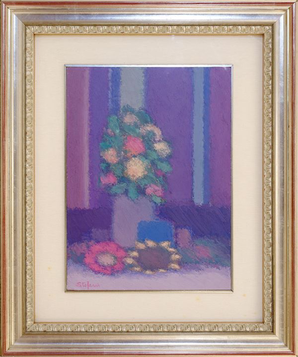 OTTORINO  STEFANI - Composizione con fiori