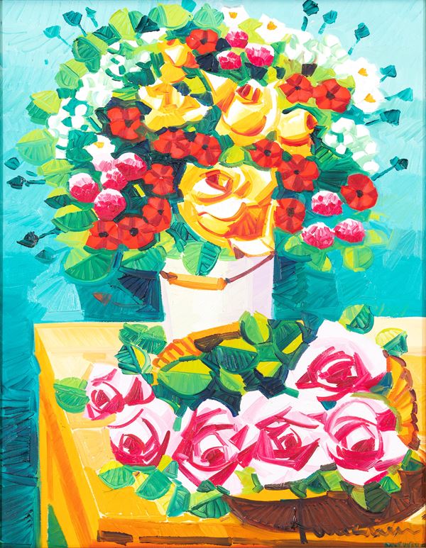 ATHOS FACCINCANI - Vaso con fiori