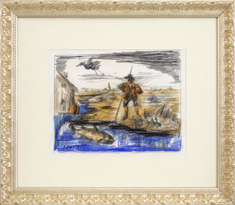 Pesce, pescatore ed airone