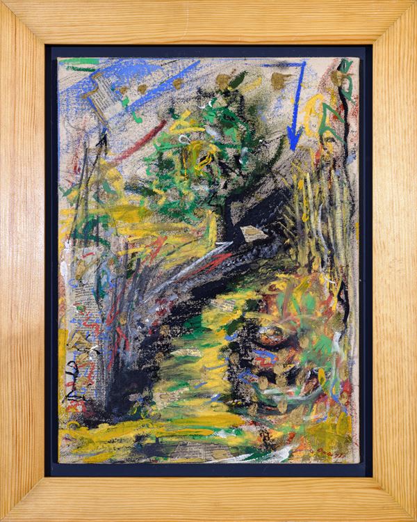 GIUSEPPE DEBIASI : n. 03-91 10.45 am  (1991)  - oil, mixed media and collage on canvas - Auction Asta a tempo di Arte Moderna e Contemporanea - Fidesarte - Casa d'aste