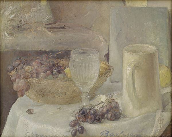 GIOVANNI BARBISAN - Still life with glass