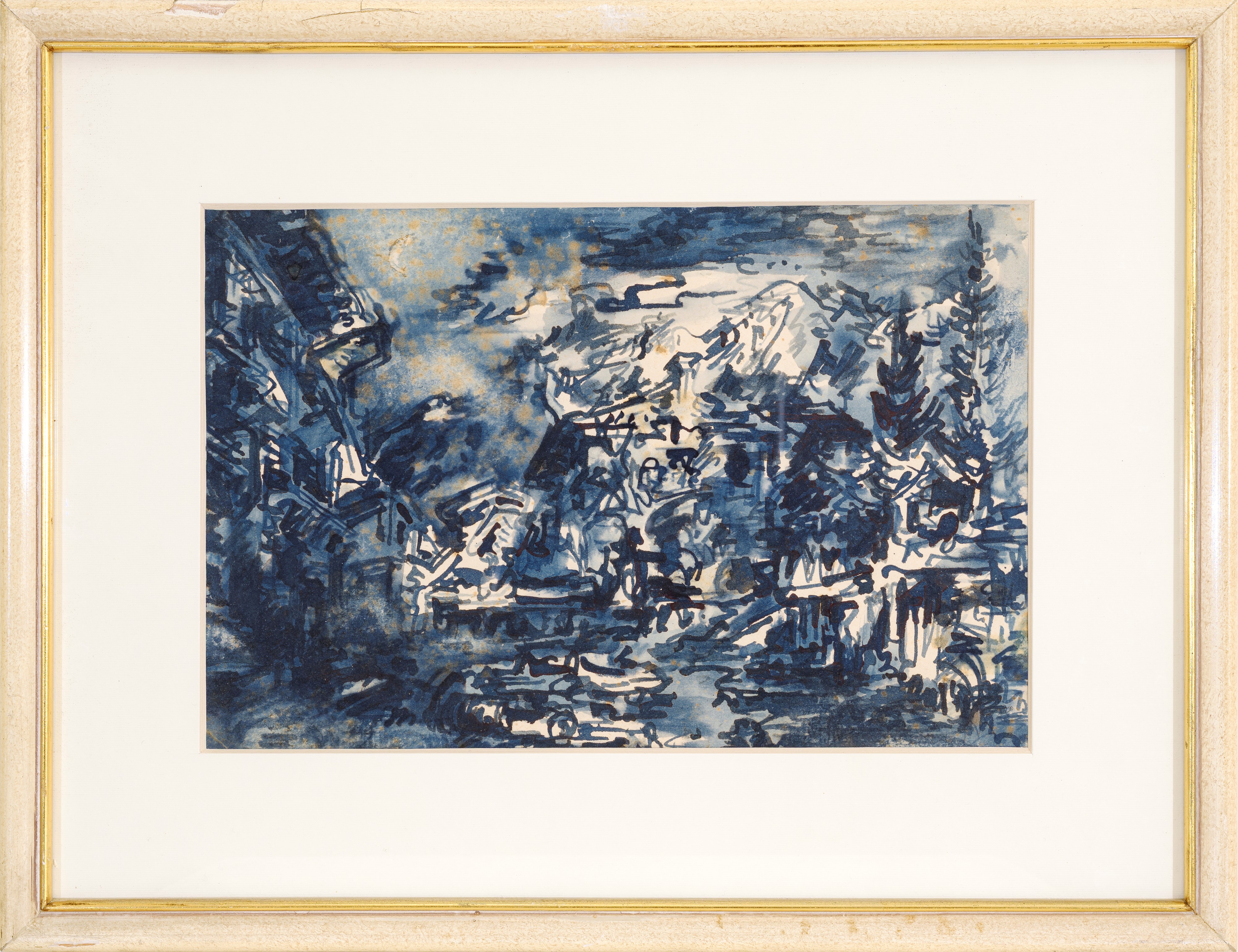 Emilio Vedova - Senza titolo (inchiostro acquarellato su carta), 1944-45
