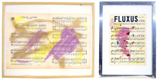 GIUSEPPE CHIARI : Sheet music  - lot of 2 mixed techniques on paper - Auction Asta a tempo di Arte Moderna e Contemporanea - Fidesarte - Casa d'aste
