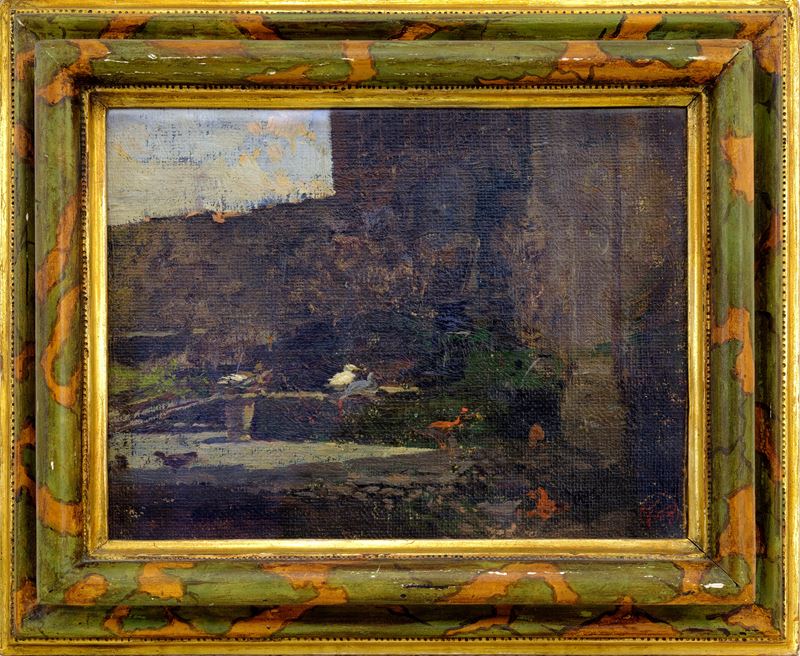 Esterno villa, con volatili a colori