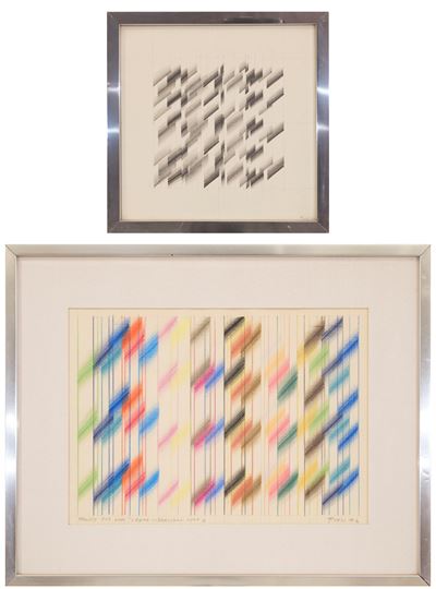 Progetti, due tecniche miste su carta (1974)