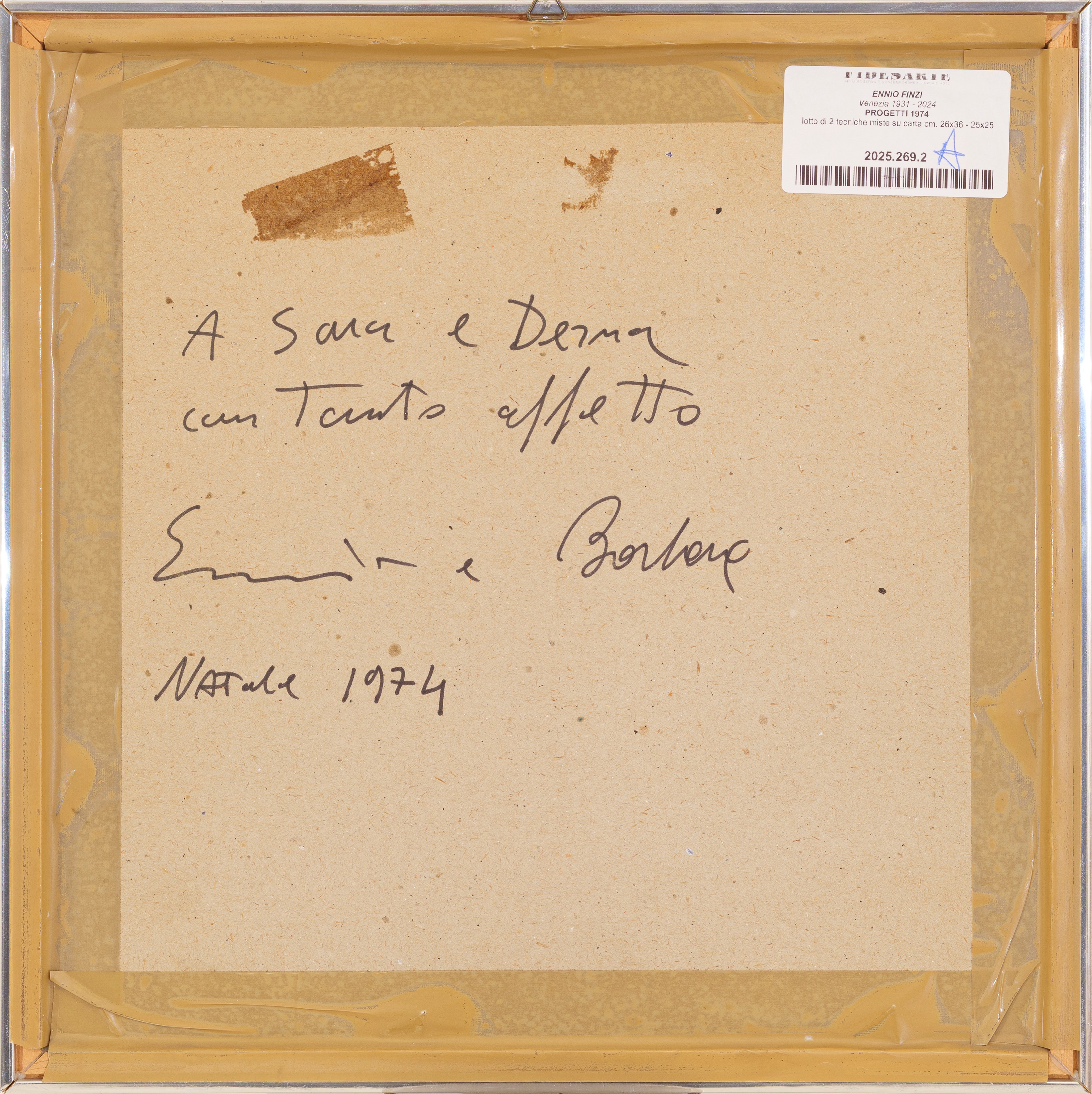 Ennio Finzi - Progetti, due tecniche miste su carta (1974)