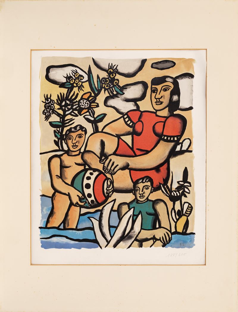 Fernand Leger - Mères et Enfants, litografia a colori (1953)