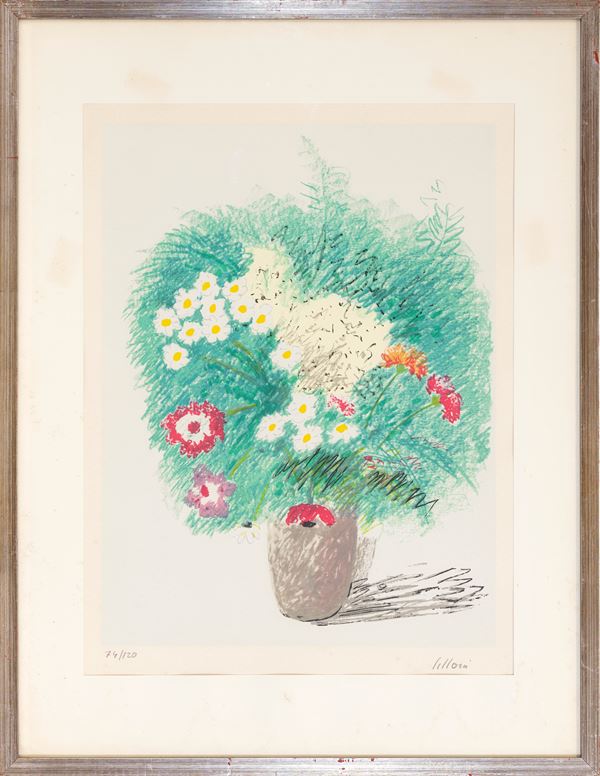 UMBERTO LILLONI - Vase of flowers