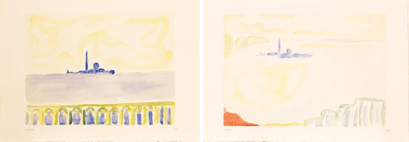 Virgilio Guidi - Isola di San Giorgio (lotto di 2 serigrafie)