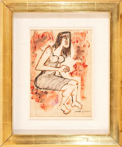 Figura, gouache su carta intelata