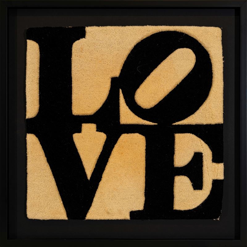Robert Indiana - Love, multiplo in lana cotta lavorata a mano
