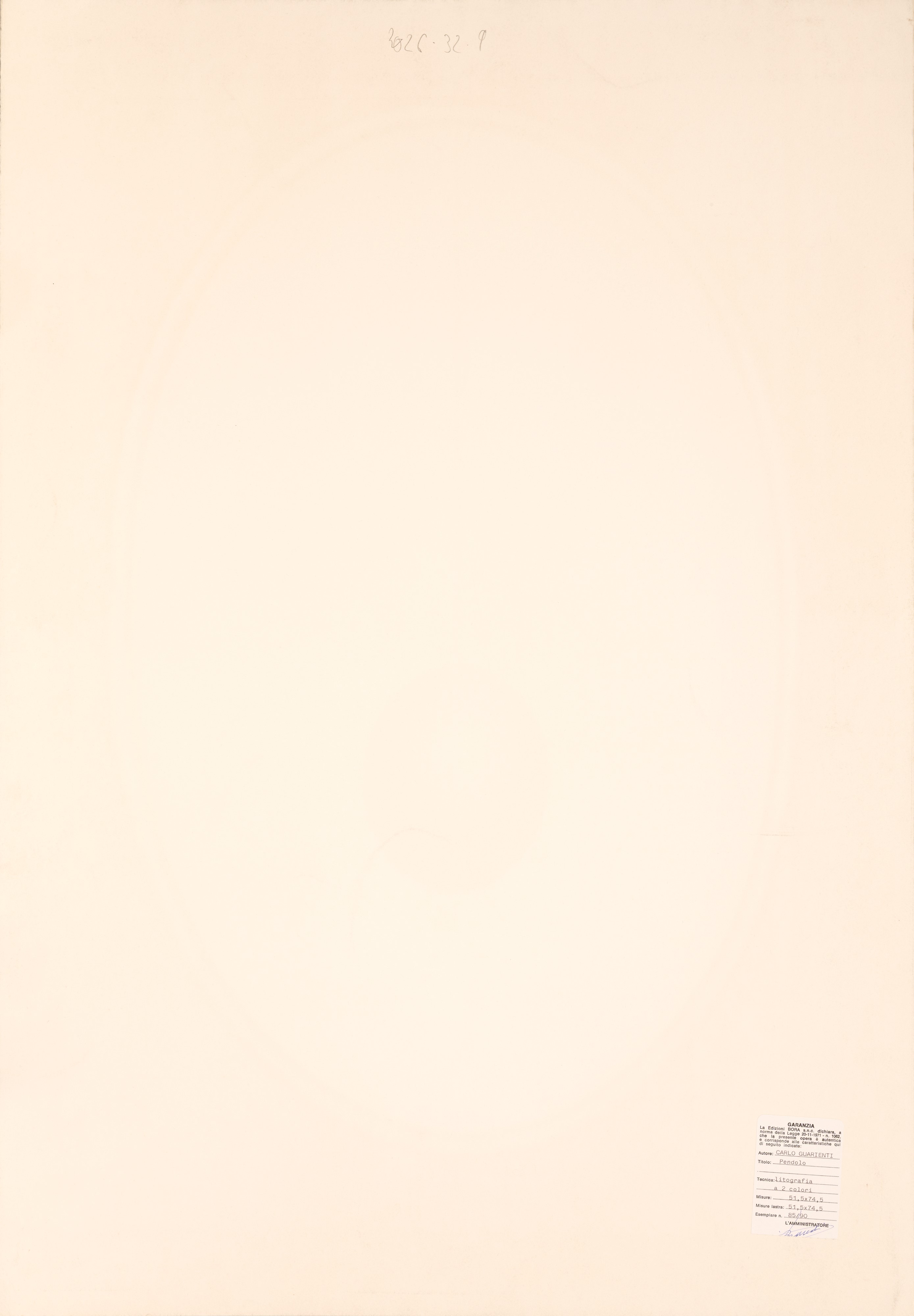 Carlo Guarienti - Pendolo, litografia a 2 colori (es. 85/90)