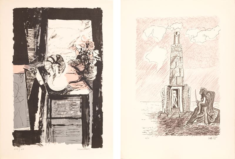 Autori Vari - Lotto di cinque opere grafiche (litografie e acquaforte)