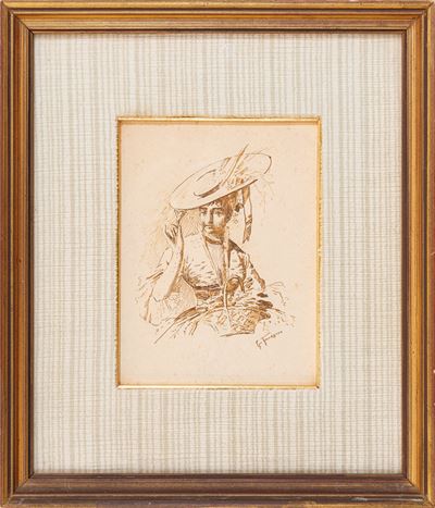 Ritratto di donna, inchiostro su carta