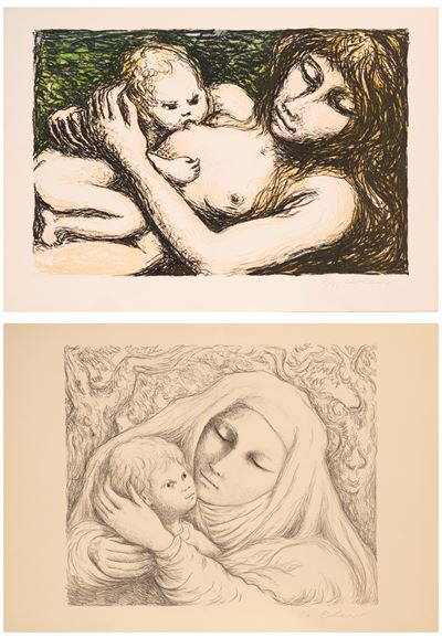 Maternità, lotto di 2 serigrafie