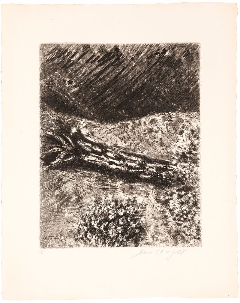 Marc Chagall - Le chene et le roseau, acquaforte (es. 12)
