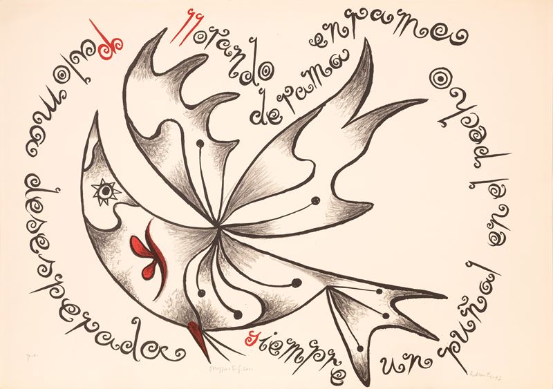 Rafael Alberti - Omaggio a Federico Garcia Lorca, litografia es. p.a., 1977