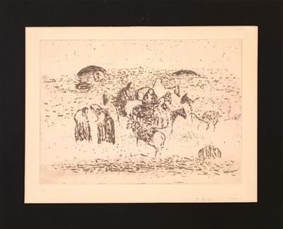 Motif dalmate, acquaforte (e.a.), lastra 38,5x54,6 cm, 1967/72