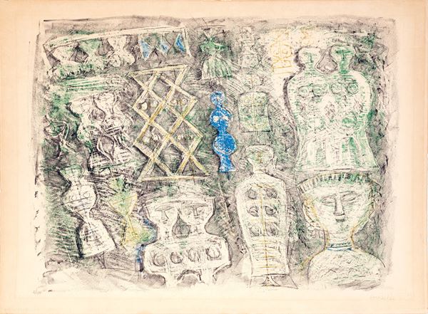 MASSIMO CAMPIGLI - Femmes sur fond vert