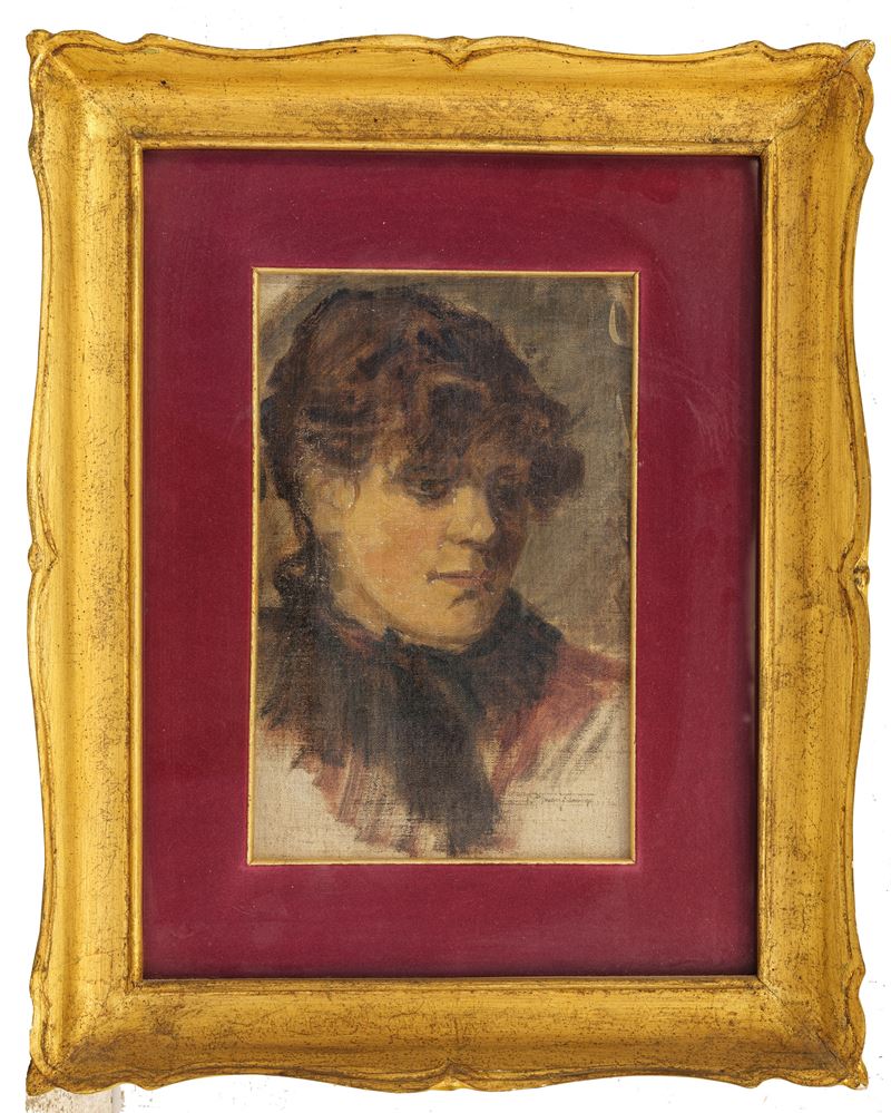 Pietro Fragiacomo - Donna veneziana, olio su tela
