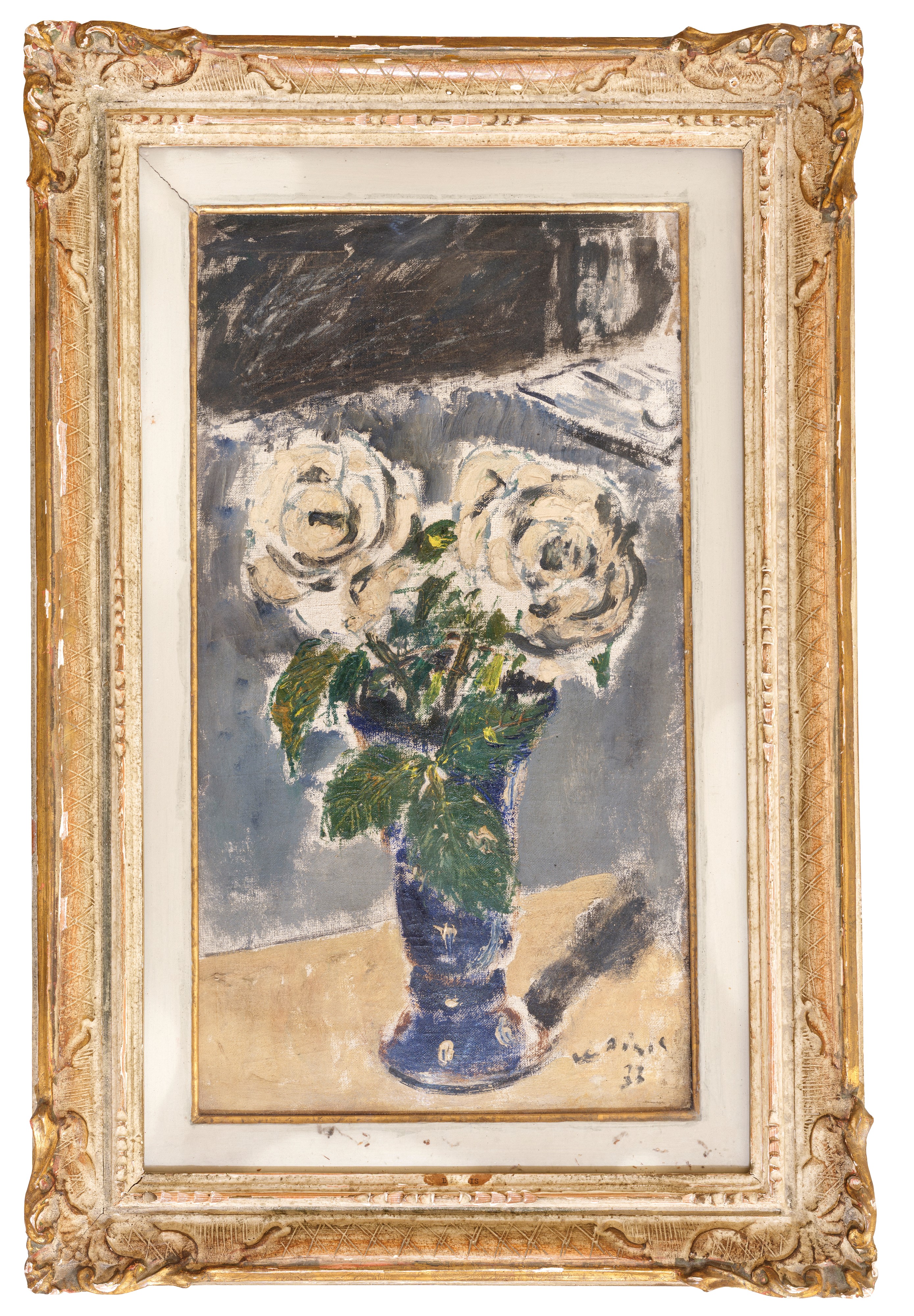 Filippo De Pisis - Vaso di fiori, olio su tela riportata su tavola (1933)