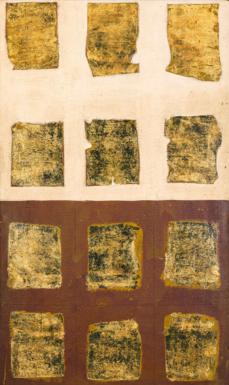 Remo Bianco - Tableau doré, tecnica mista e foglia oro su tavola