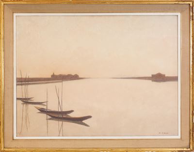 Laguna veneziana, olio su tela