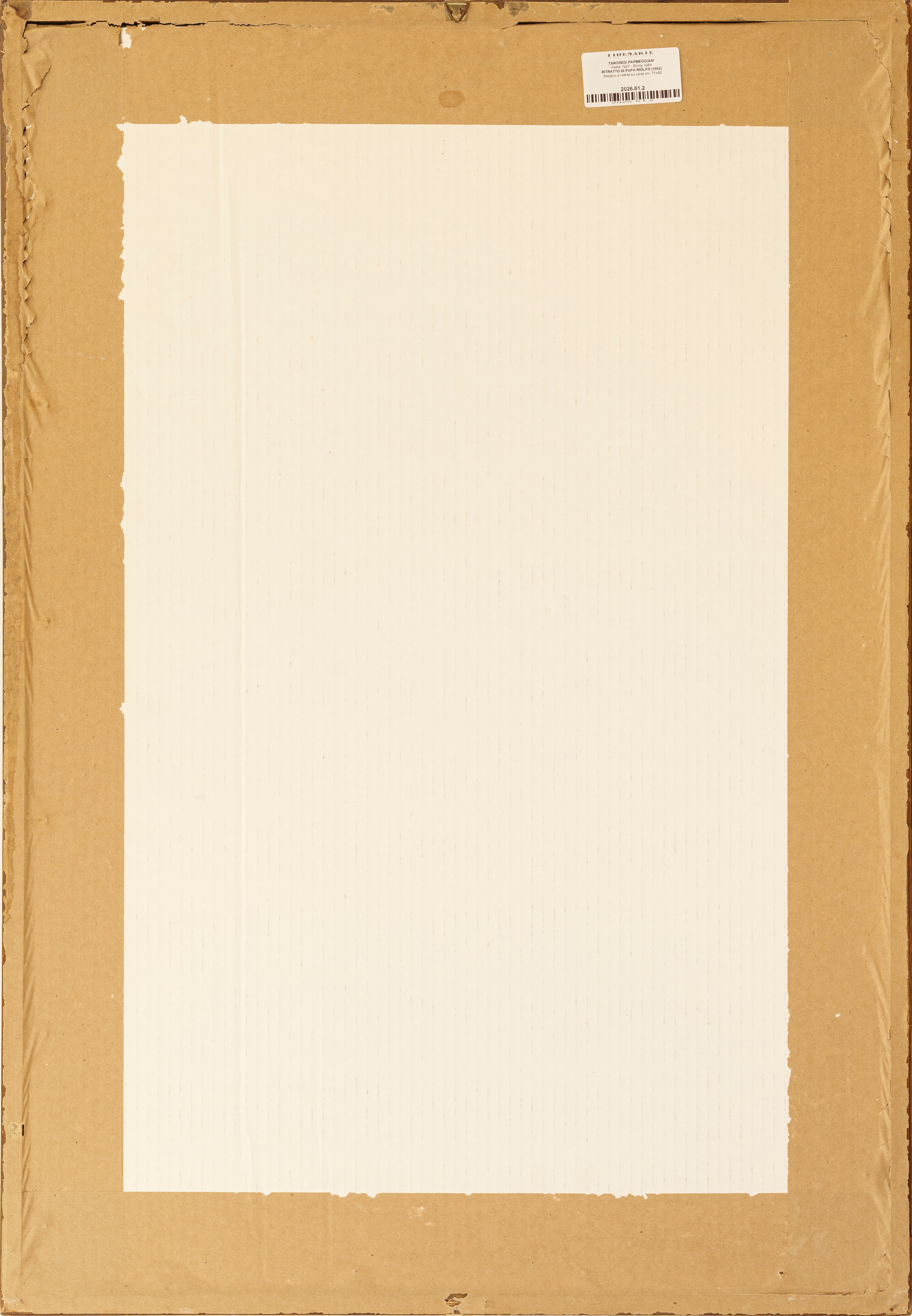 Tancredi Parmeggiani - Ritratto di Pupa (disegno a matita su carta), 1948 ca.