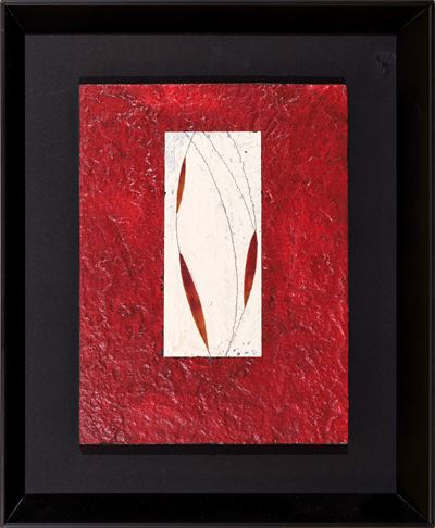 Tracciato (olio, tecnica mista e collage su tavola), 1991