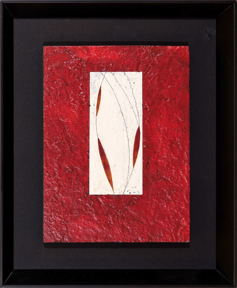 Roberto Floreani - Tracciato (olio, tecnica mista e collage su tavola), 1991