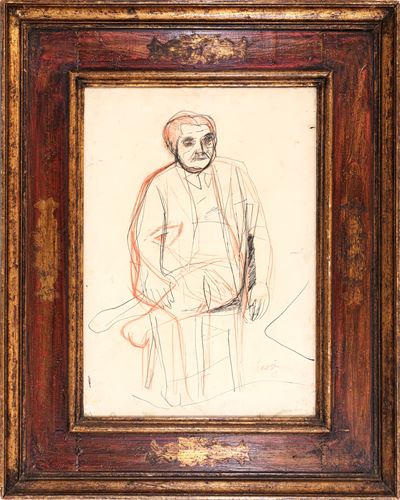 Ritratto di Giuseppe Marchiori (tecnica mista su carta intelata), 1961
