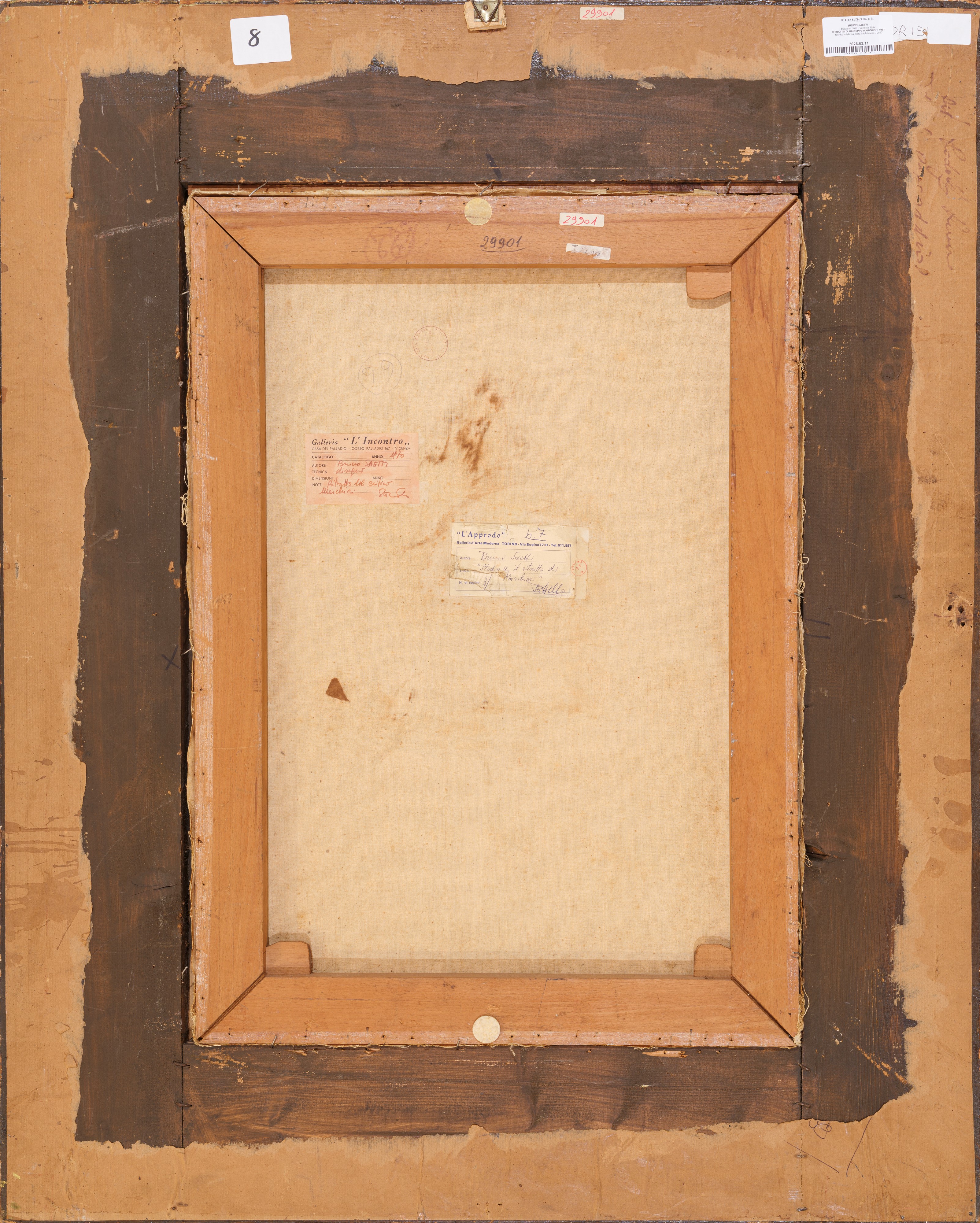 Bruno Saetti - Ritratto di Giuseppe Marchiori (tecnica mista su carta intelata), 1961