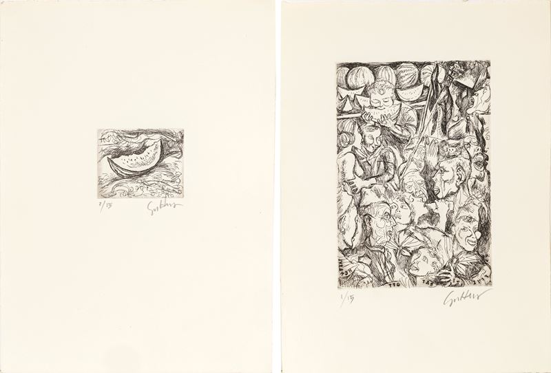 Renato Guttuso - Coppia di acqueforti (tirature esemplari 1/15 e 7/15)