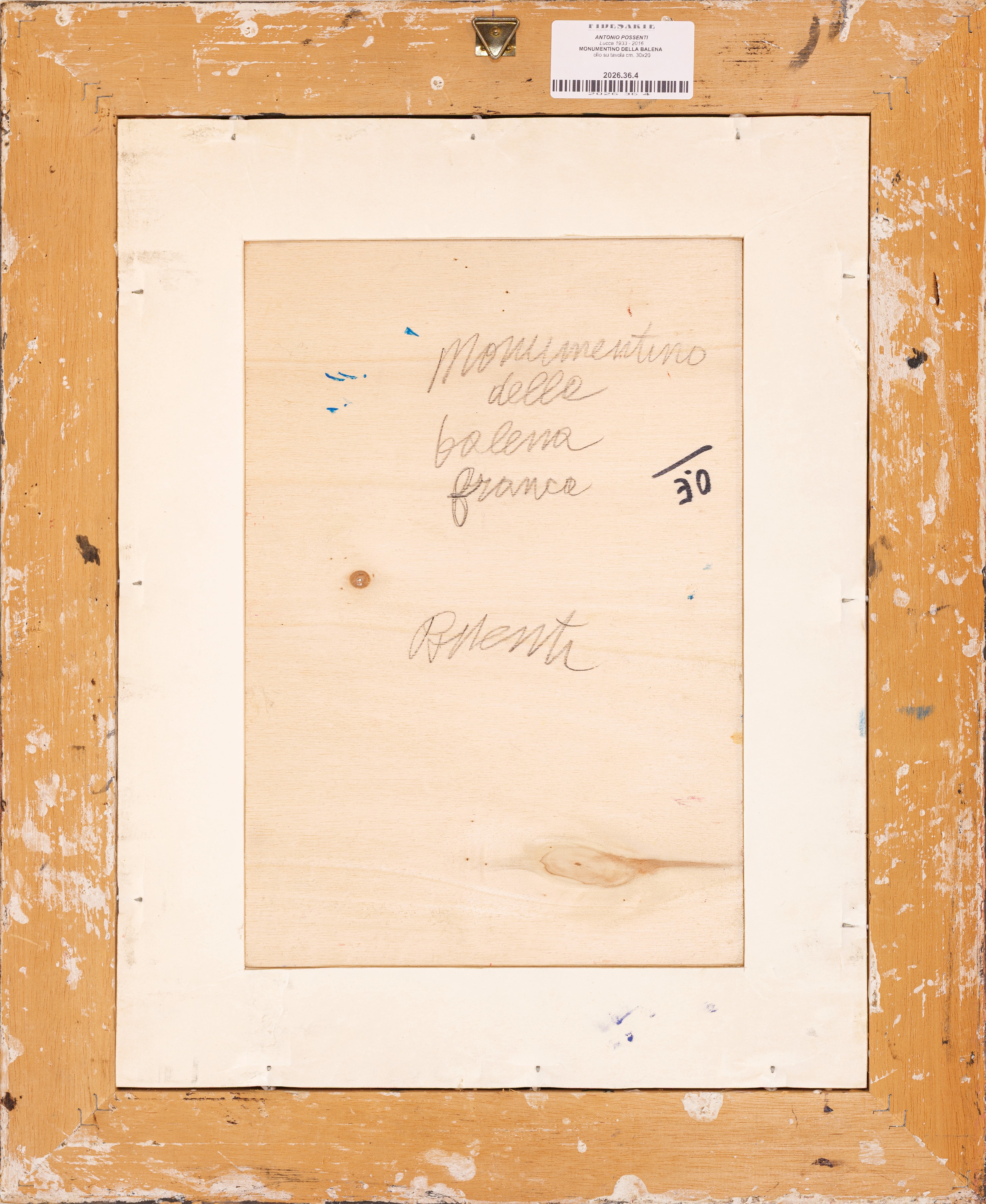 Antonio Possenti - Monumentino della balena, olio su tavola