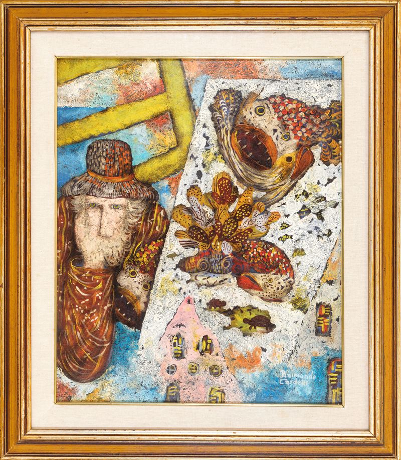 Raimondo Cardelli - L'uomo e il mare, olio su tela