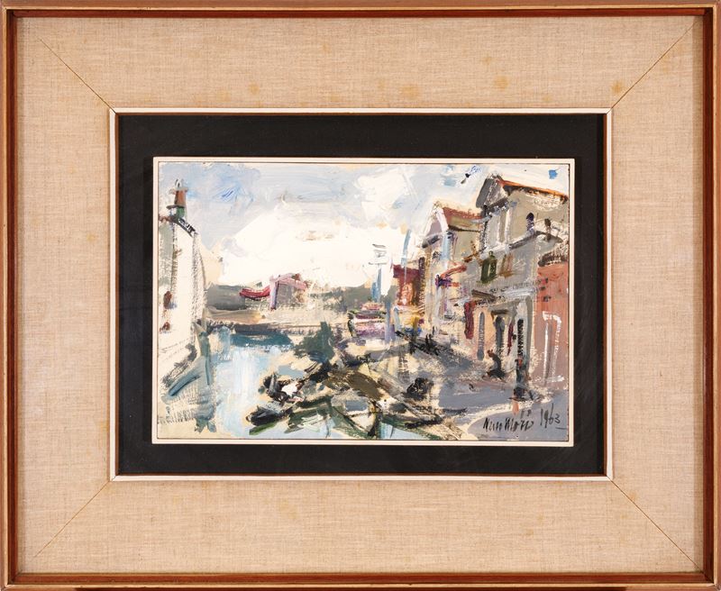 Neno Mori - Rio veneziano, olio su tavola (1963)