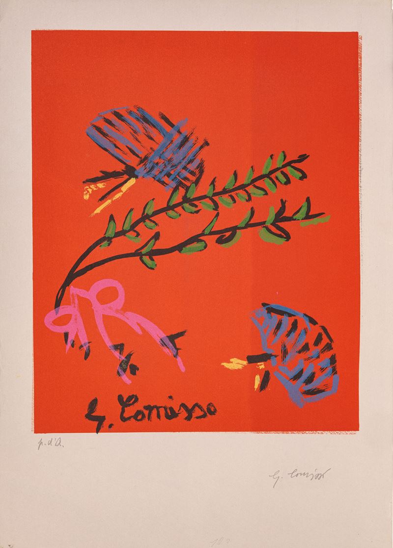 Giovanni Comisso - Senza titolo, litografia es. p.d.a. (con firma e tiratura)